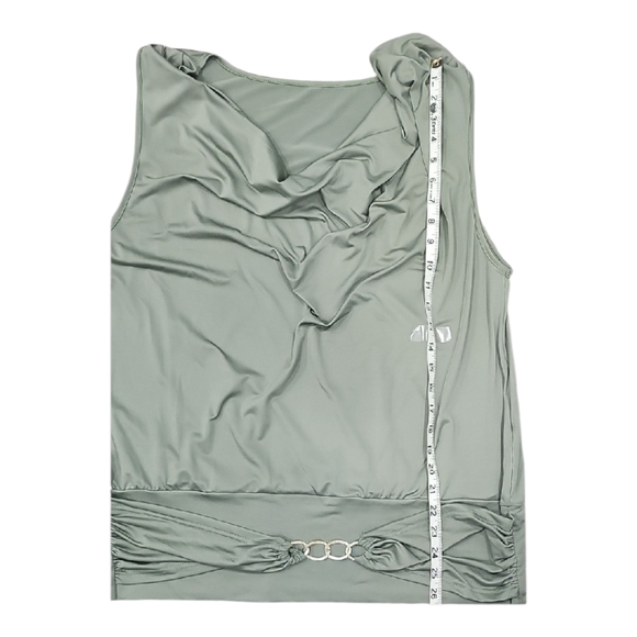 Floral Wide-Leg Pants & Sage Green Sleeveless Top 2x Set w/ Pink Bebe Purse - Picture 10 of 10